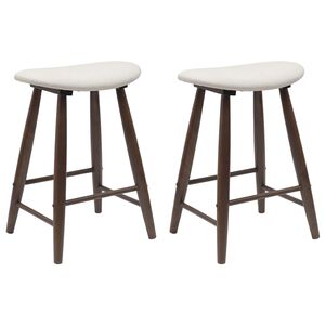 vidaXL Dining Chairs 2 pcs Solid Rubber Wood Light Brown