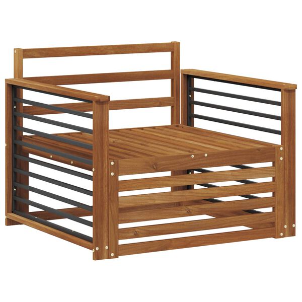 vidaXL 2 Piece Sofa with Armrests Solid Acacia Wood Natural