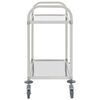 vidaXL 2-Tier Kitchen Trolley 96.5x55x90 cm Stainless Steel
