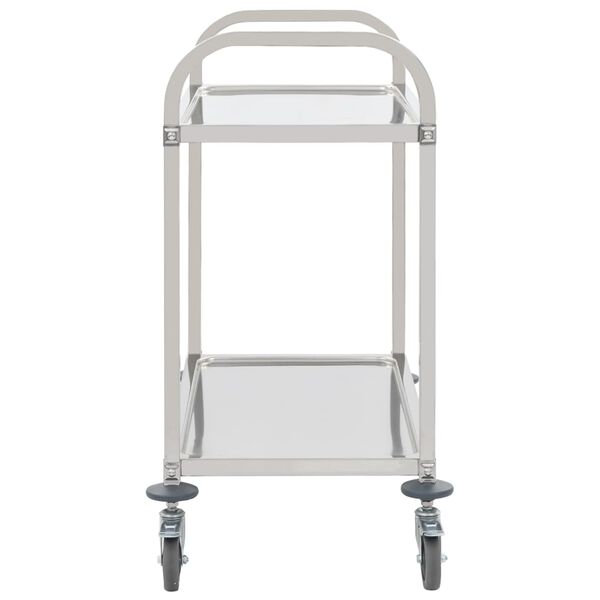 vidaXL 2-Tier Kitchen Trolley 96.5x55x90 cm Stainless Steel