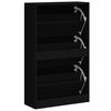 vidaXL Shoe Cabinet Black 63x24x103 cm Engineered Wood