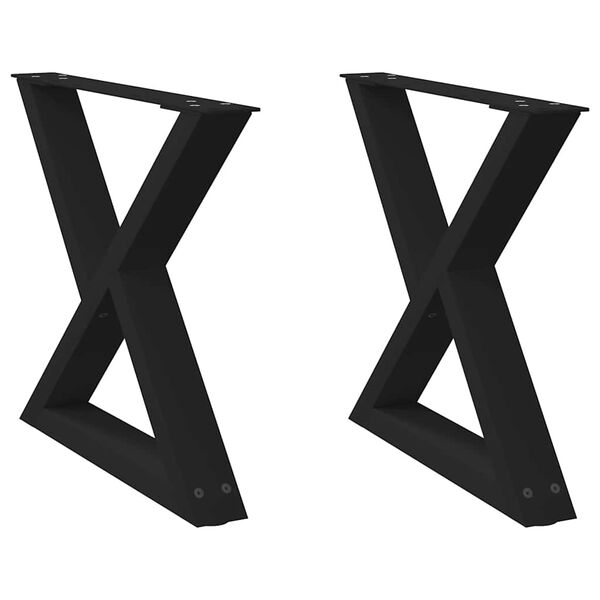 vidaXL Coffee Table Legs 2 pcs Black 50x(42-43.3) cm Steel