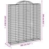 vidaXL Arched Gabion Baskets 3 pcs 200x50x220/240 cm Galvanised Iron