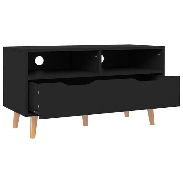 vidaXL TV Cabinet Black 90x40x48.5 cm Engineered Wood