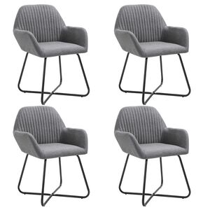 vidaXL Dining Chairs 4 pcs Dark Grey Fabric
