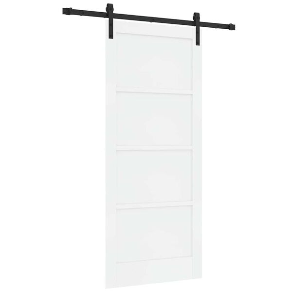 vidaXL Sliding Door White 86 x 198.5 cm Solid Pine Wood