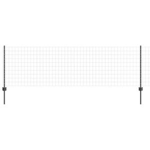 vidaXL Euro Fence with Post 10 x 0.8 m PVC-Coated Steel Grey Mesh