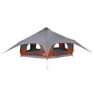 vidaXL Family Tent Grey and Orange 18-Person