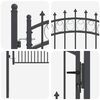 vidaXL Fence Gate with Spikes Grey 125 x 100 cm Powder-coated steel