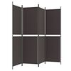 vidaXL 4-Panel Room Divider Brown 200x180 cm Fabric