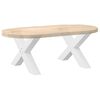 vidaXL Coffee Table Legs X-Shaped 2 pcs White 70x(42-43) cm Steel