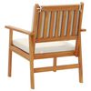 vidaXL Garden Chair with Cushion 2 pcs Cream White Solid Acacia Wood