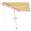 vidaXL Freestanding Manual Retractable Awning 400x300 cm Yellow/White