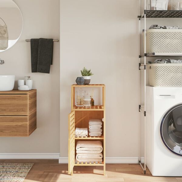 vidaXL Bathroom Cabinet with Shelf 36x33x87 cm Bamboo