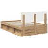 vidaXL Bed Frame Artisian Oak 120 x 200 cm Solid Pine Wood