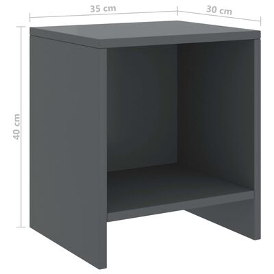 vidaXL Bedside Cabinet Dark Grey 35x30x40 cm Solid Pinewood