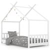 vidaXL Kids Bed Frame White Solid Pine Wood 70x140 cm