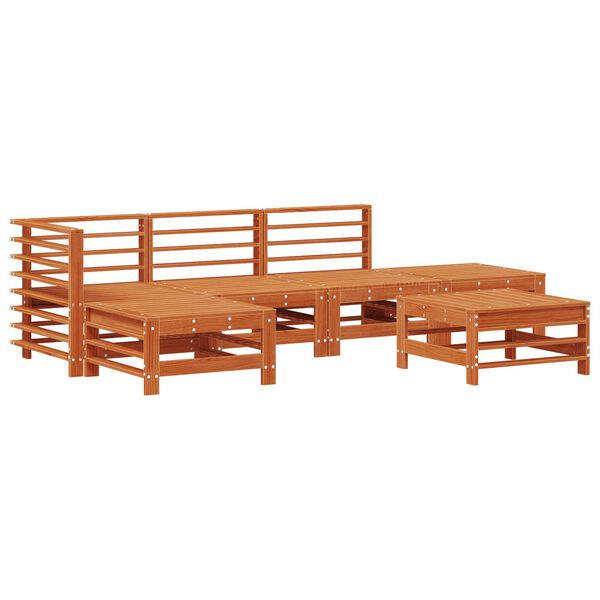 vidaXL Garden Lounge Set 5 pcs Wax Brown Solid Pine Wood