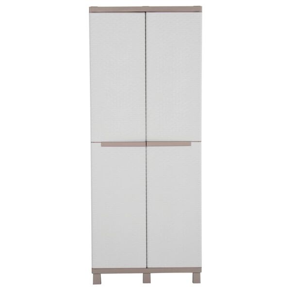 vidaXL Storage Cabinet with 2 Doors 68x37.5x170 cm Light Grey and Beige