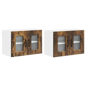 vidaXL Dishwasher Panel Kalmar 2 pcs Smoked Oak Engineered Wood