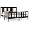 vidaXL Bed Frame without Mattress Black Solid Wood Pine King Size
