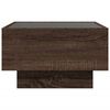 vidaXL Coffee Table with LED Brown Oak 50x50x30 cm Engineered Wood