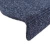 vidaXL Stair Mats Self-adhesive 15 pcs 56x17x3 cm Blue Half Round