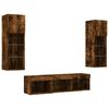 vidaXL 5 Piece TV Wall Units with LED Smoked Oak Engineered Wood