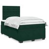 vidaXL Box Spring Bed with Mattress Dark Green 120x190 cm Small Double Velvet
