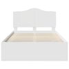 vidaXL Bed Frame with Headboard White 120 x 200 cm Solid Pine Wood