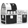 vidaXL Kids' Loft Bed with Tunnel without Mattress White&Black 90x190 cm Single