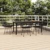 vidaXL 7 Piece Garden Dining Set Black Poly Rattan
