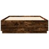 vidaXL Bed Frame with LED without Mattress Smoked Oak 150x200 cm King Size
