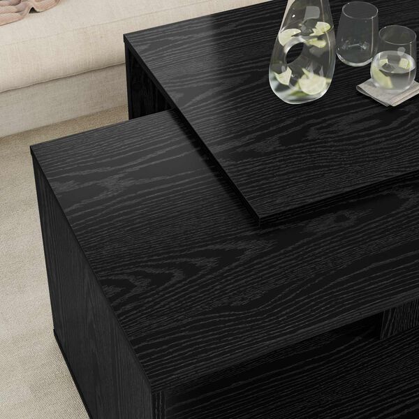 vidaXL Coffee Table Set 2 pcs Black Oak Engineered Wood