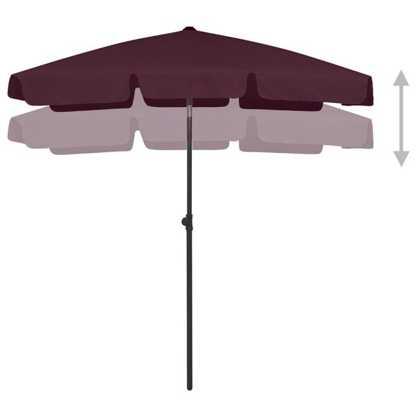 vidaXL Beach Parasol Bordeaux Red 180x120 cm