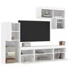 vidaXL 6 Piece TV Wall Units with LED White Engineered Wood