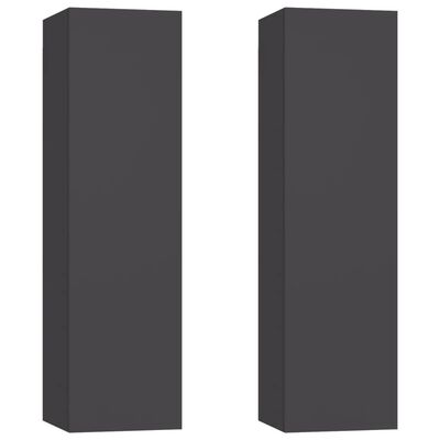 vidaXL TV Cabinets 2 pcs Grey 30.5x30x110 cm Chipboard