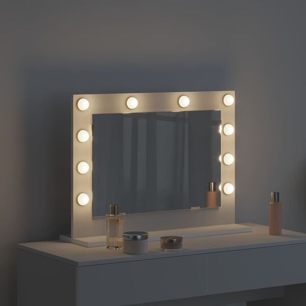 vidaXL Vanity Mirror White 60 x 45 x 18 cm Glass and Engineered wood