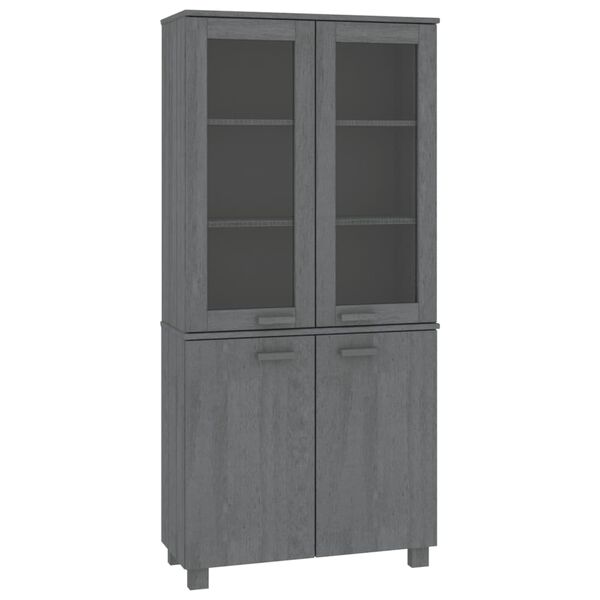 vidaXL Highboard HAMAR Solid Wood Pine Dark Grey