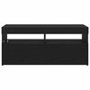 vidaXL TV Cabinet Black Oak 90 x 35 x 40 cm Engineered Wood