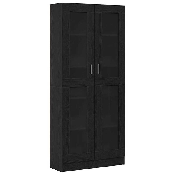 vidaXL Book Cabinet Black oak 82.5 x 30.5 x 185 cm Engineered Wood