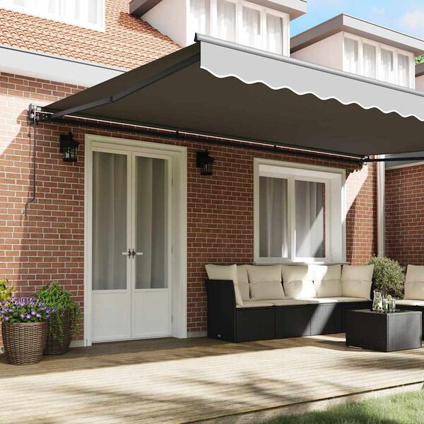 vidaXL Awning Frame Retractable Anthracite 5 x 3 m Powder-coated Steel