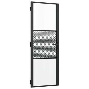 vidaXL Glass Door Fretwork Black 76 x 3.5 x 201.5 cm Aluminium
