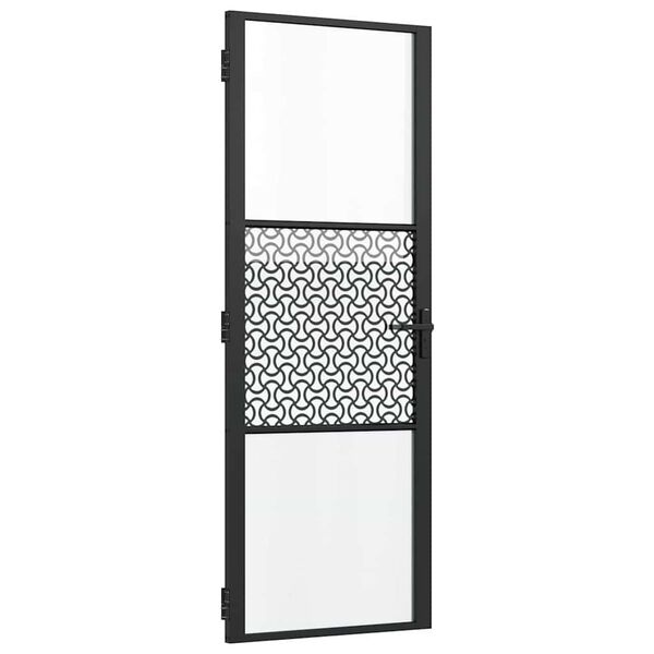vidaXL Glass Door Fretwork Black 76 x 3.5 x 201.5 cm Aluminium