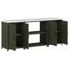 vidaXL Kitchen Storage Set 3 pcs Olive Green Cold-rolled Steel