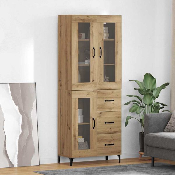 vidaXL Highboard Artisan Oak 69.5 x 34 x 180 cm Engineered Wood