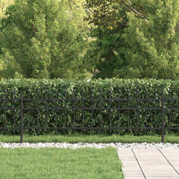 vidaXL Ring Fence Black 200 x 110 cm Powder-Coated Steel