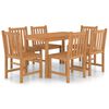 vidaXL 7 Piece Garden Dining Set 120x70 cm Solid Teak Wood