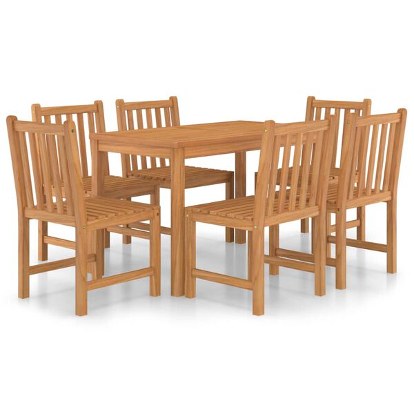 vidaXL 7 Piece Garden Dining Set 120x70 cm Solid Teak Wood