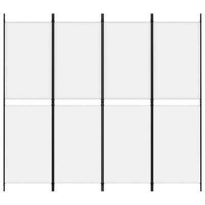 vidaXL 4-Panel Room Divider White 200x180 cm Fabric